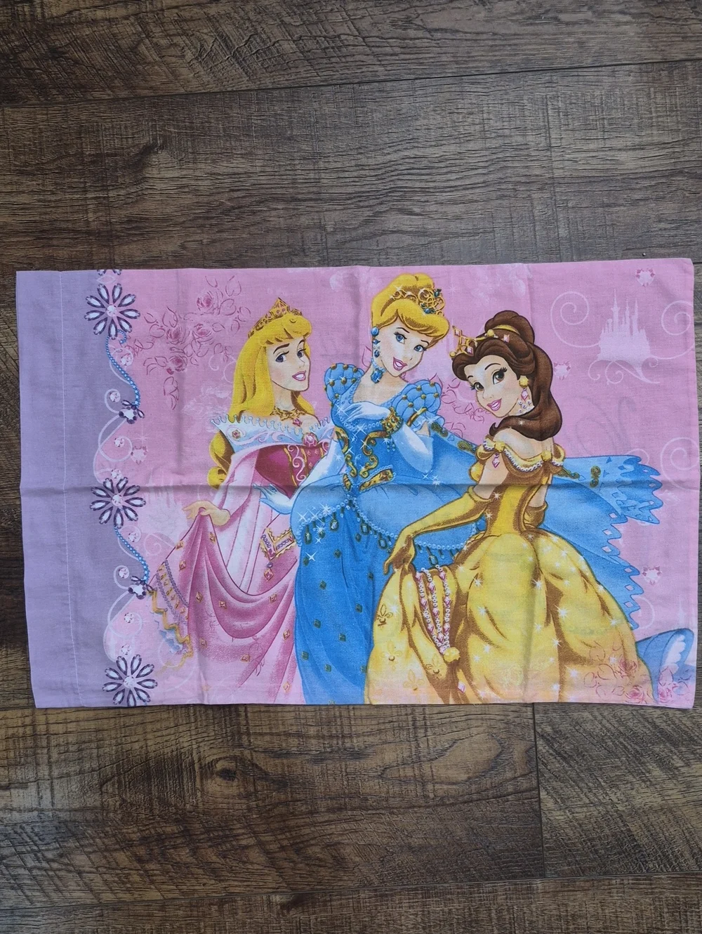 Vintage Disney Princess Pillowcase Belle, Cinderella & Aurora Girlhoodcore